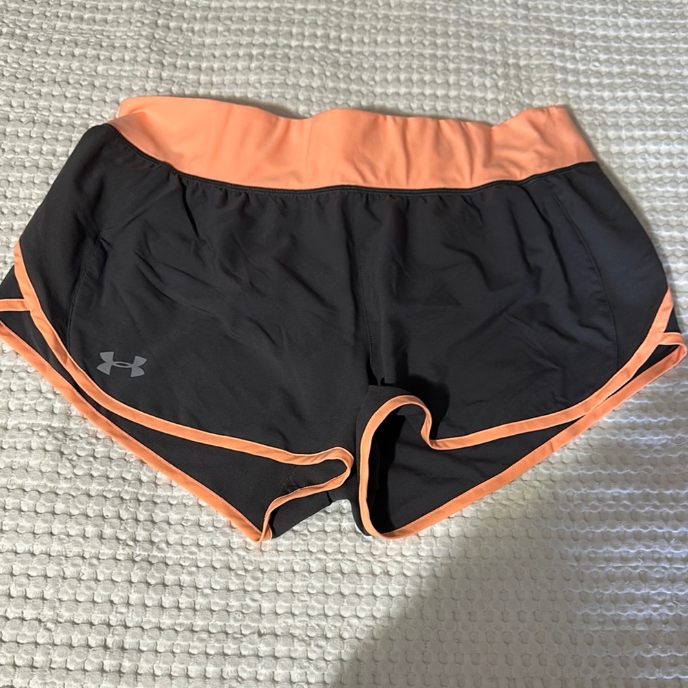 Under Armour Black Shorts with Peach Trim